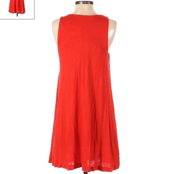 H&M Basic Swing Dress Tomato Red Sleeveless Round Neck Women’s Small S Simple - Picture 2 of 5